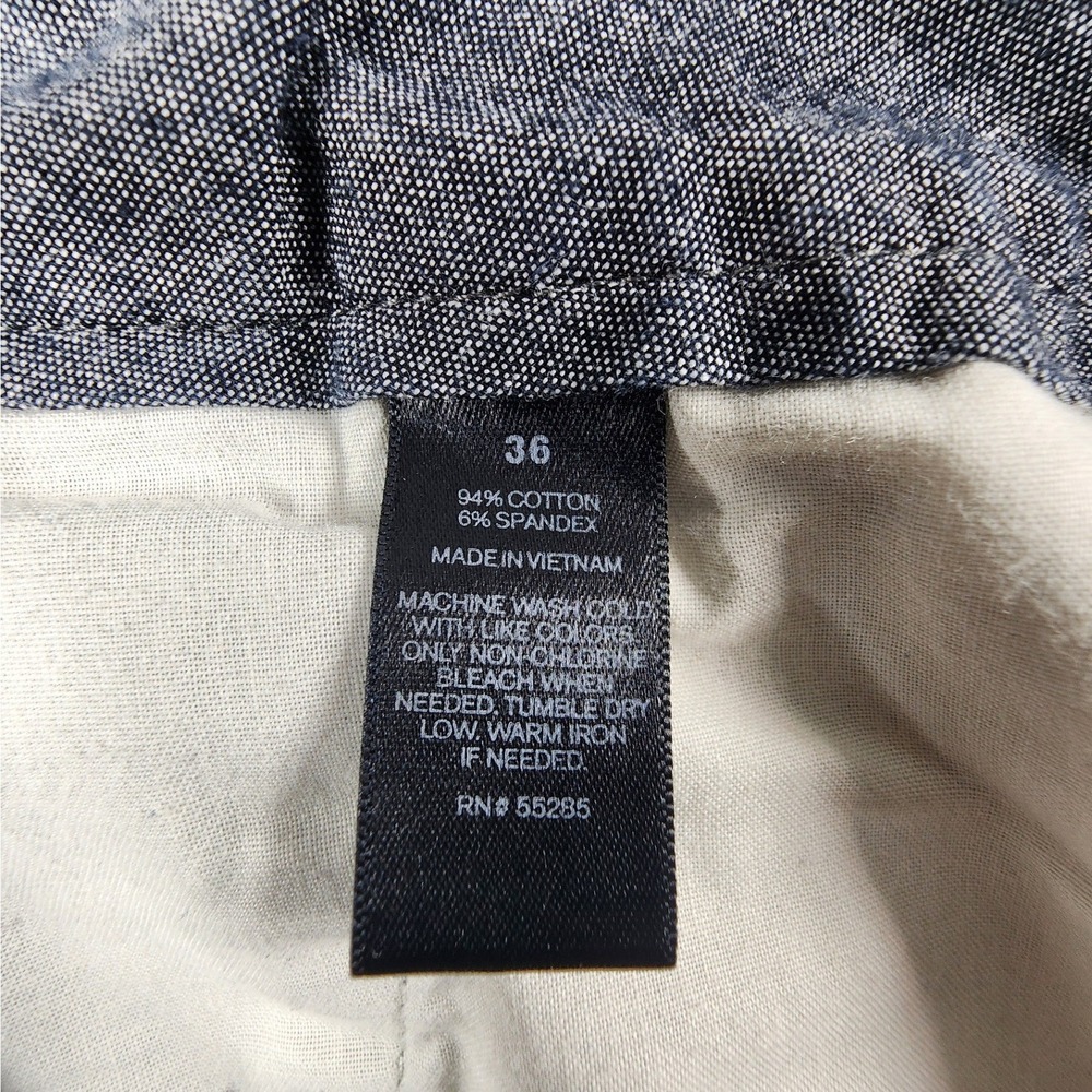 Express Mens Slim Fit Chino Shorts Grey Size 36 Stretch Cotton Flat Front Casual - Picture 4 of 4